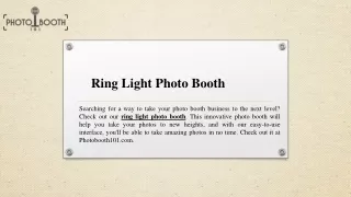 Ring Light Photo Booth  Photobooth101.com