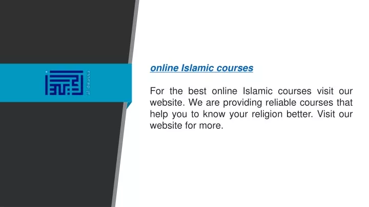 online islamic courses for the best online