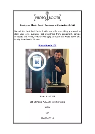 Start your Photo Booth Business at Photo Booth 101