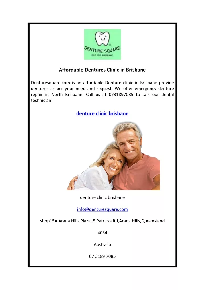 affordable dentures clinic in brisbane