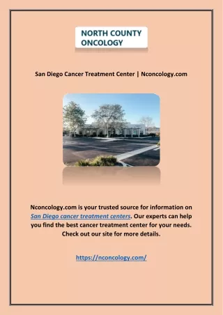 San Diego Cancer Treatment Center | Nconcology.com