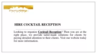 Hire Cocktail Reception