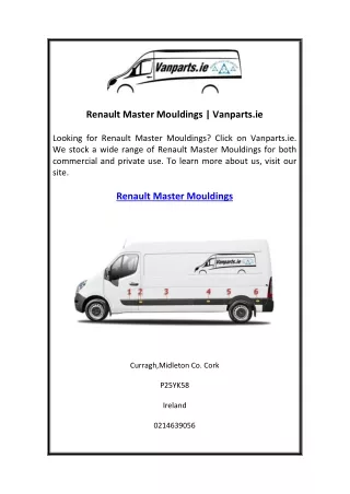 Renault Master Mouldings  Vanparts.ie