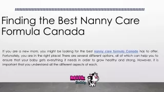 Finding the Best Nanny Care Formula Canada-7-1-23