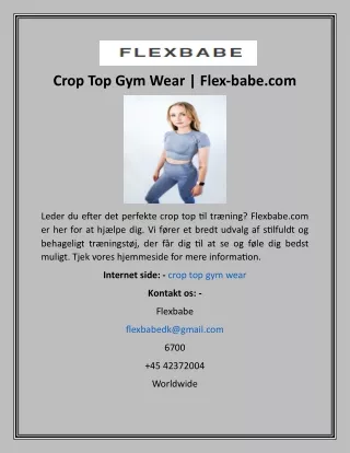 Crop Top Gym Wear  Flex-babe