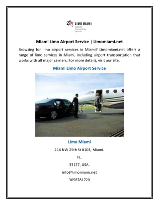 miami limo airport service limomiami net
