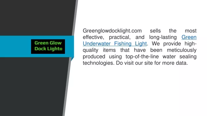 greenglowdocklight com sells the most effective