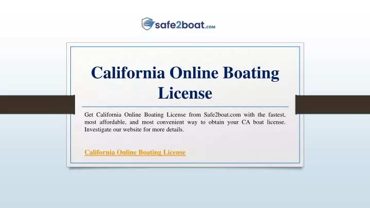 california online boating license