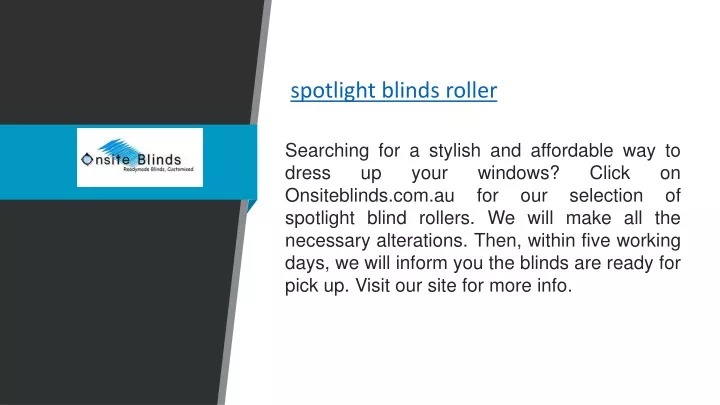 spotlight blinds roller