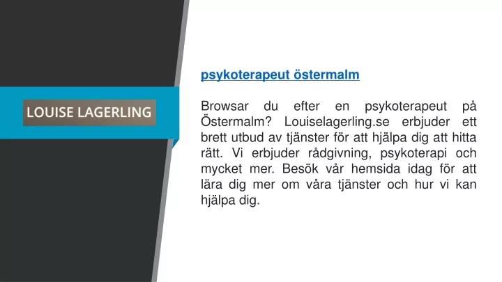 psykoterapeut stermalm browsar du efter