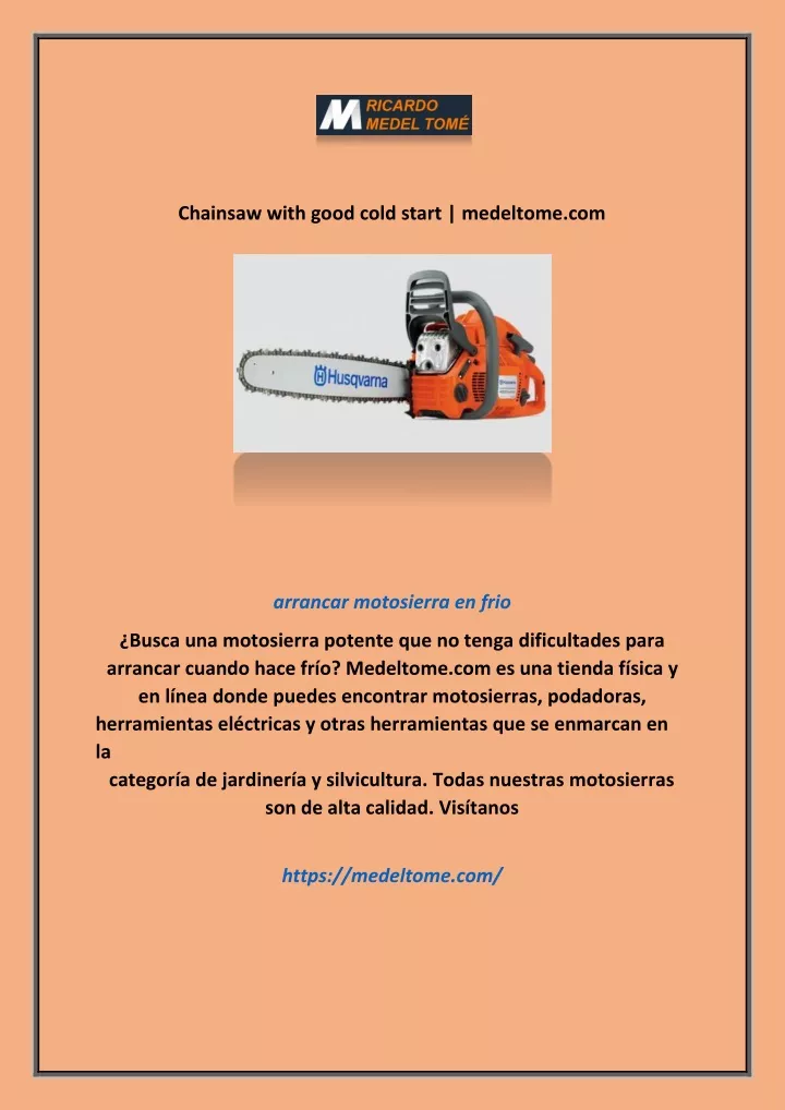 chainsaw with good cold start medeltome com