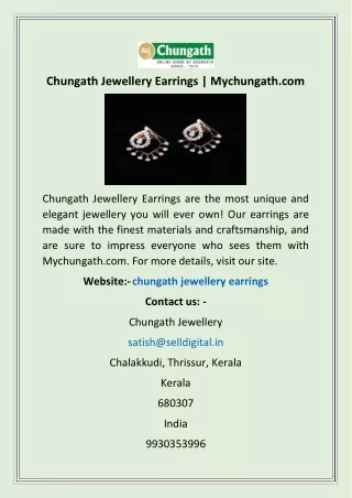 Chungath Jewellery Earrings | Mychungath.com