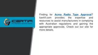 finding for acma radio type approval icertifi