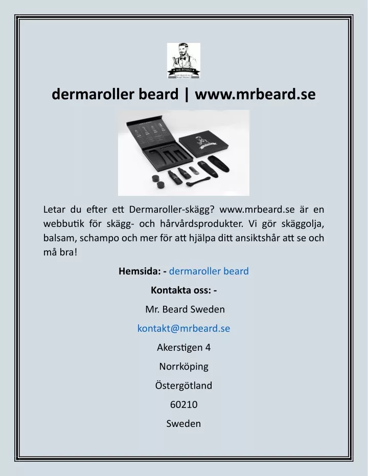 dermaroller beard www mrbeard se