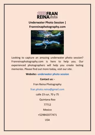 underwater photo session franreinaphotography com