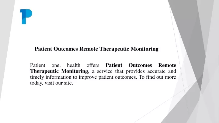 patient outcomes remote therapeutic monitoring