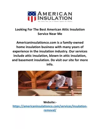 Looking For The Best American Attic Insulation Service Near Me
