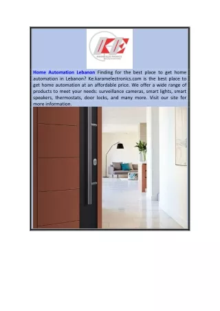 Home Automation Lebanon  Ke.karamelectronics.com