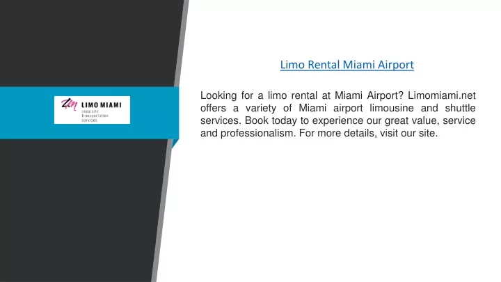 limo rental miami airport