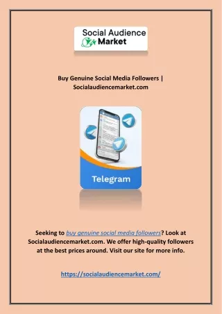 Buy Genuine Social Media Followers | Socialaudiencemarket.com