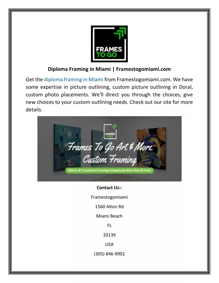 diploma framing in miami framestogomiami com