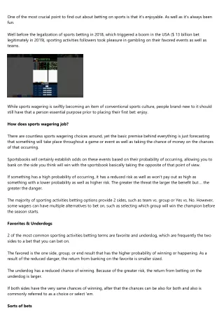 Just how to bet on sporting activities - sporting activities wagering described