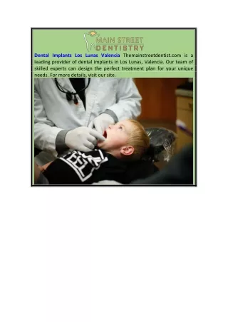 Dental Implants Los Lunas Valencia  Themainstreetdentist.com