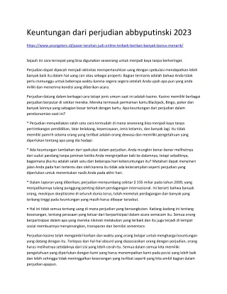 keuntungan dari perjudian abbyputinski 2023
