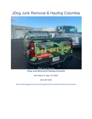 jdog junk removal hauling columbia