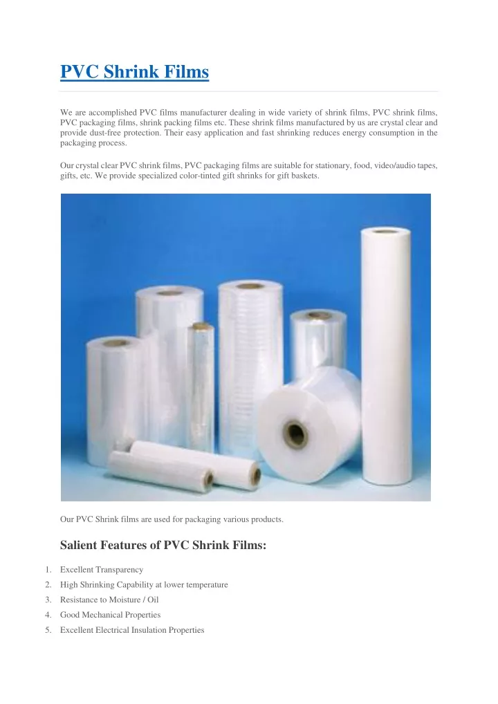 pvc shrink films