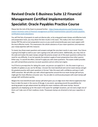 revised oracle e business suite 12 financial
