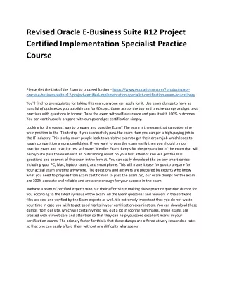 revised oracle e business suite r12 project