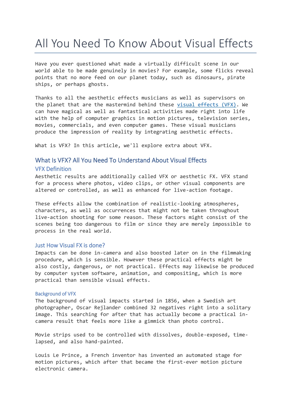 PPT - All You Need To Know About Visual Effects PowerPoint Presentation ...