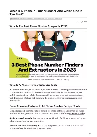 what is a phone number scraper and which