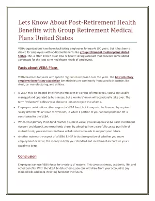 lets know about post retirement health benefits