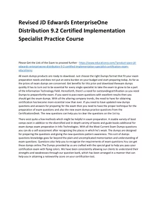 revised jd edwards enterpriseone distribution
