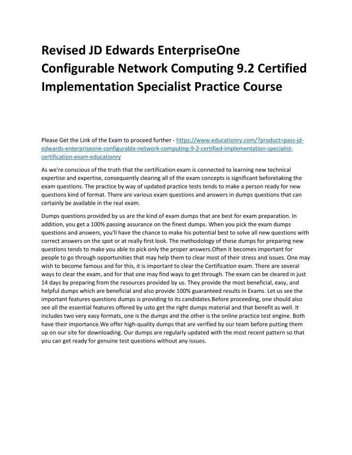 revised jd edwards enterpriseone configurable