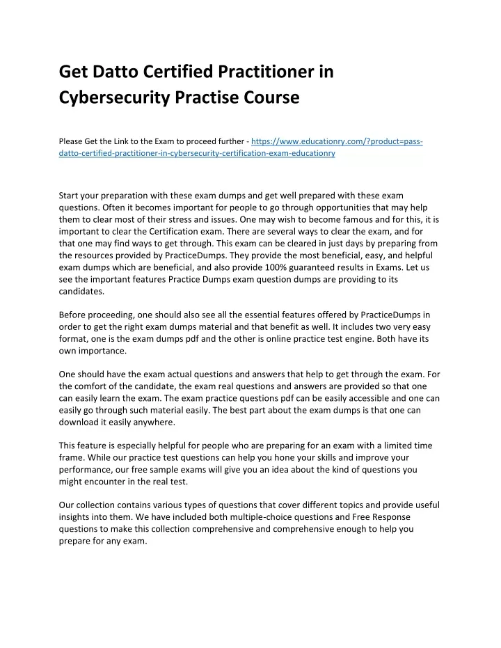 get datto certified practitioner in cybersecurity