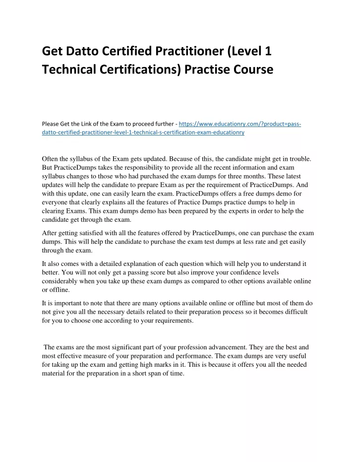 get datto certified practitioner level