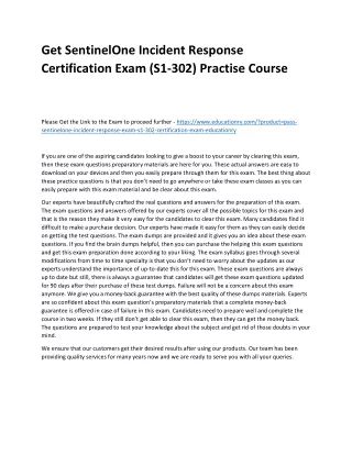 get sentinelone incident response certification