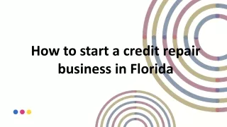 How to start a credit repair business in Florida