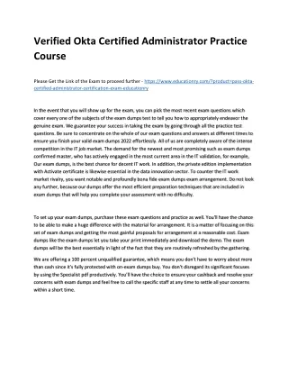 verified okta certified administrator practice