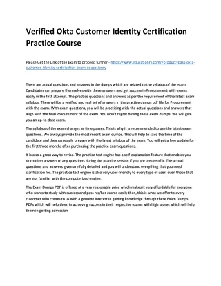 verified okta customer identity certification