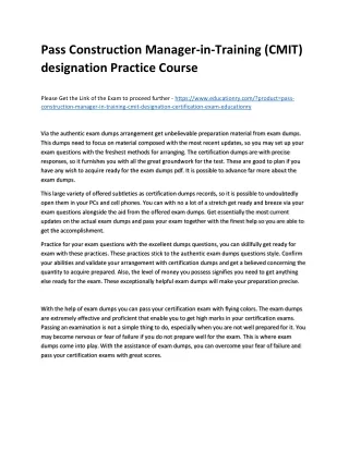 pass construction manager in training cmit