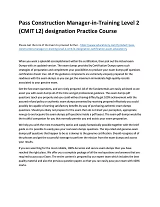 pass construction manager in training level