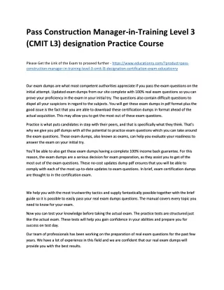 pass construction manager in training level