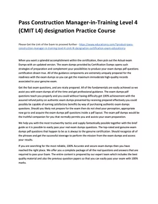 pass construction manager in training level