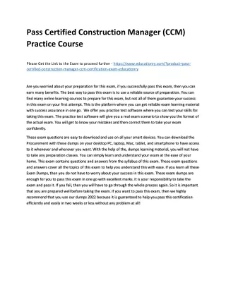 pass certified construction manager ccm practice