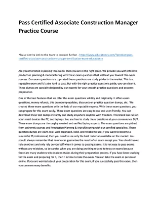 pass certified associate construction manager