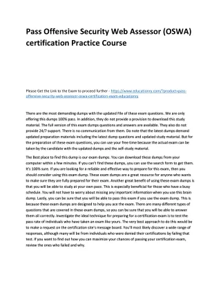 pass offensive security web assessor oswa